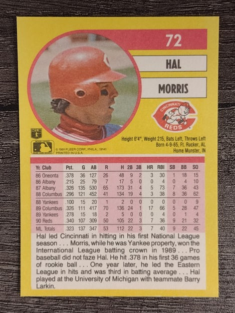 1991 Fleer #72 Hal Morris