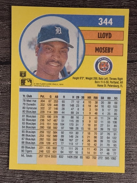 1991 Fleer #344 Lloyd Moseby