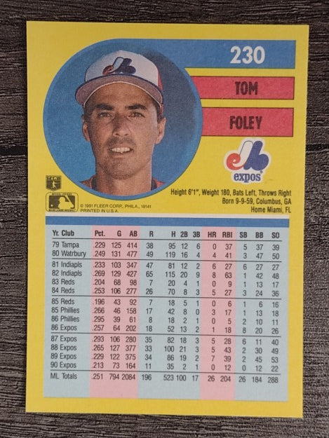 1991 Fleer #230 Tom Foley