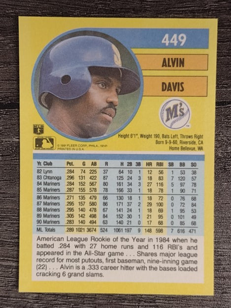 1991 Fleer #449 Alvin Davis