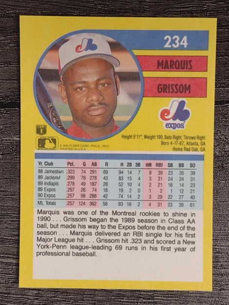 1991 Fleer #234 Marquis Grissom