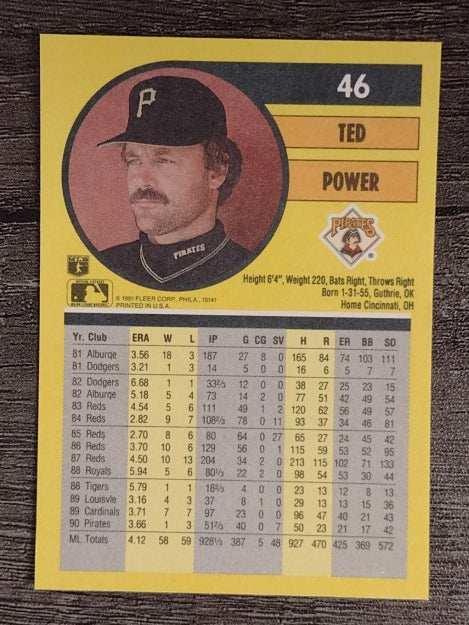 1991 Fleer #46 Ted Power