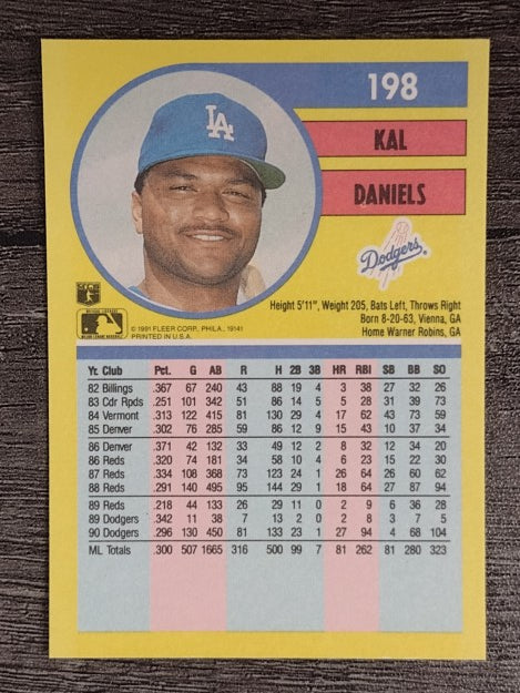 1991 Fleer #198 Kal Daniels