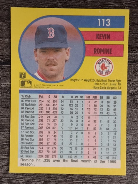 1991 Fleer #113 Kevin Romine