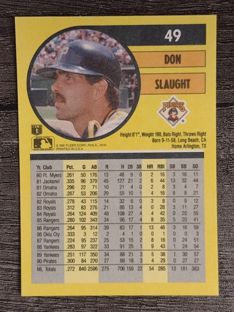 1991 Fleer #49 Don Slaught