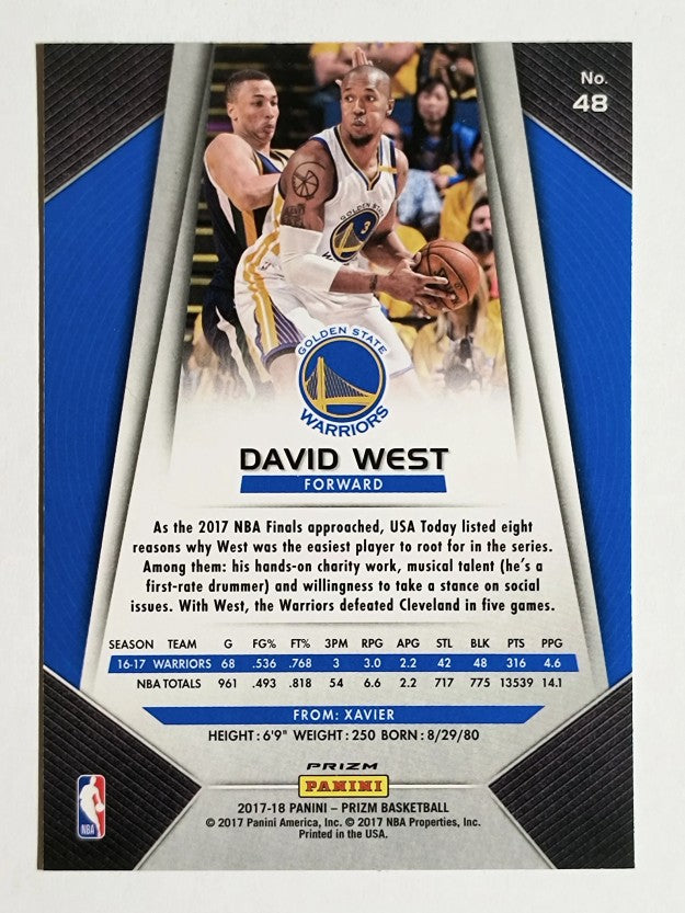 2017-18 Panini Prizm Prizms Red White and Blue #48 David West