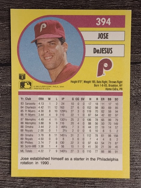 1991 Fleer #394 Jose DeJesus