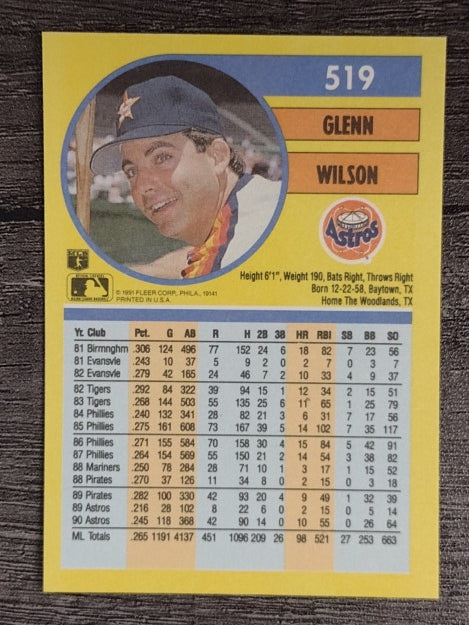 1991 Fleer #519 Glenn Wilson
