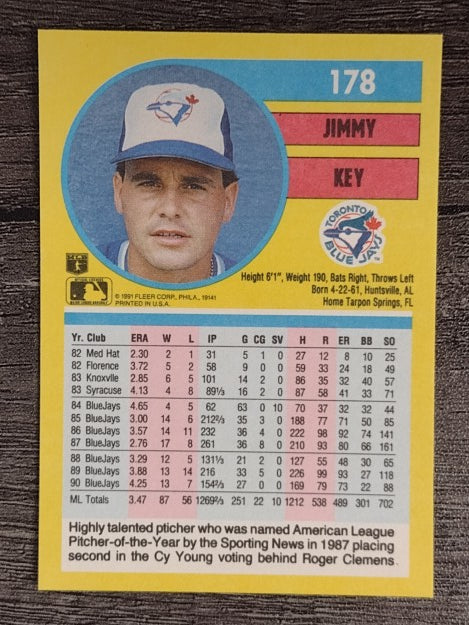 1991 Fleer #178 Jimmy Key