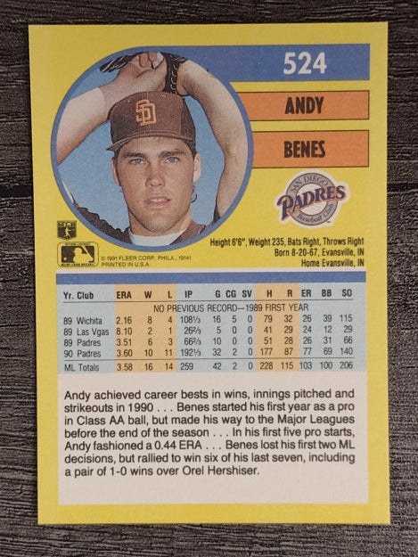 1991 Fleer #524 Andy Benes