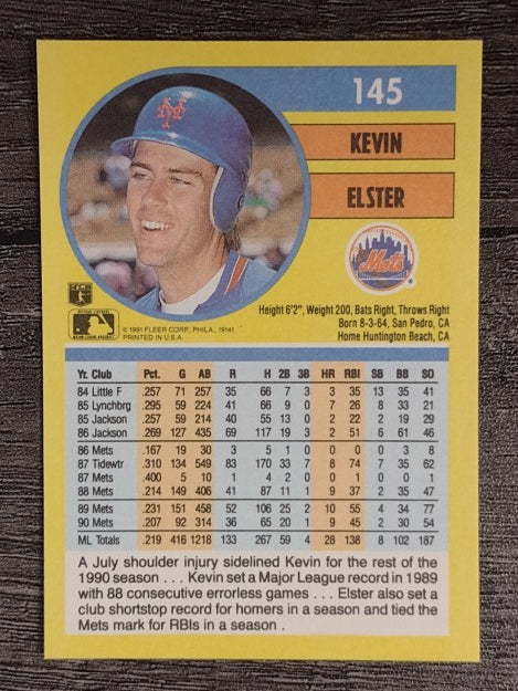 1991 Fleer #145 Kevin Elster