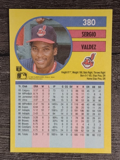 1991 Fleer #380 Sergio Valdez