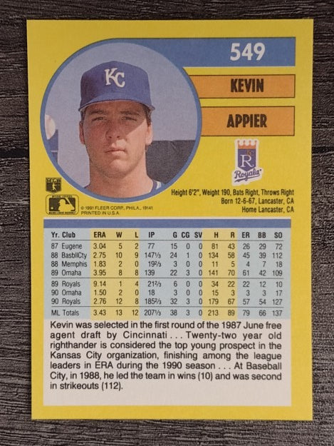 1991 Fleer #549 Kevin Appier