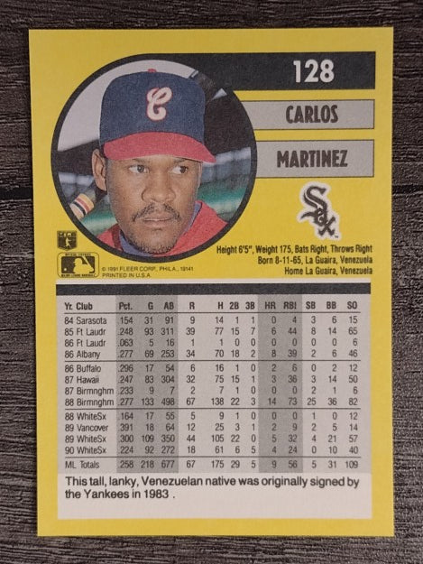 1991 Fleer #128 Carlos Martinez