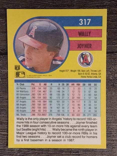 1991 Fleer #317 Wally Joyner