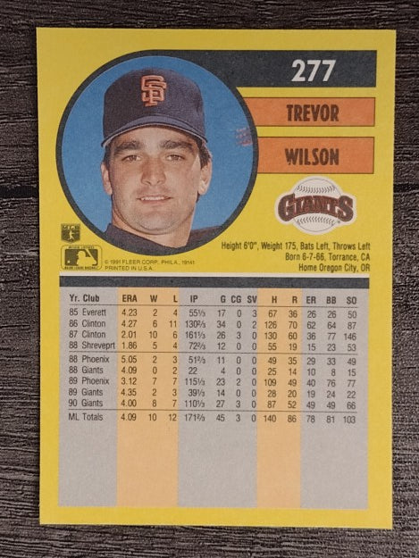 1991 Fleer #277 Trevor Wilson