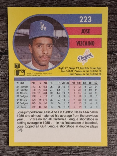 1991 Fleer #223 Jose Vizcaino