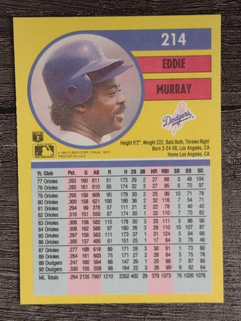 1991 Fleer #214 Eddie Murray