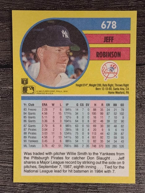 1991 Fleer #678 Jeff D. Robinson