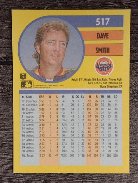 1991 Fleer #517 Dave Smith