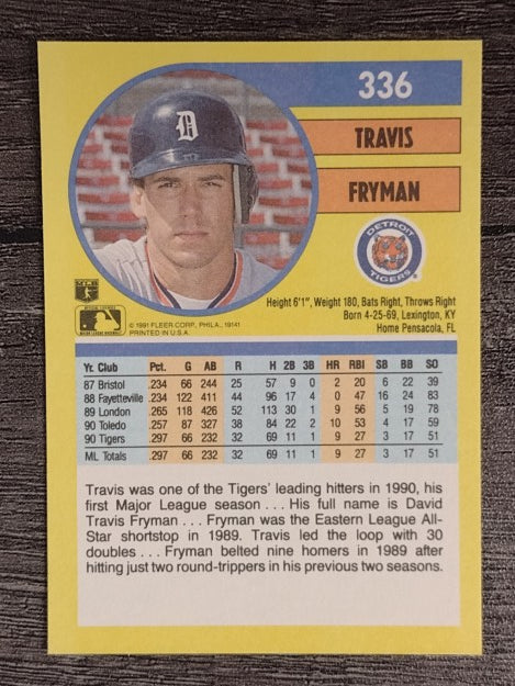 1991 Fleer #336 Travis Fryman