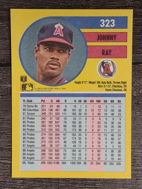 1991 Fleer #323 Johnny Ray