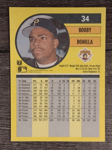 1991 Fleer #34 Bobby Bonilla