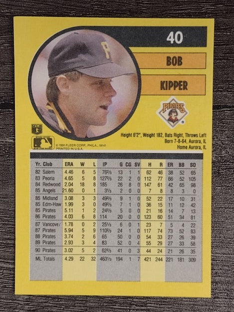 1991 Fleer #40 Bob Kipper