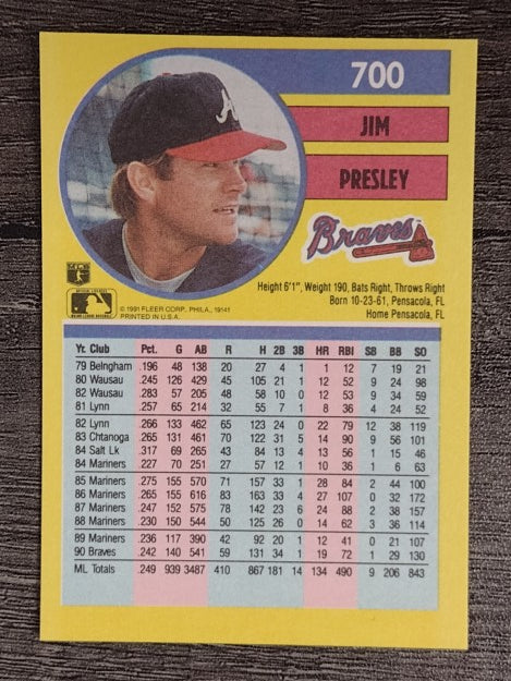 1991 Fleer #700 Jim Presley