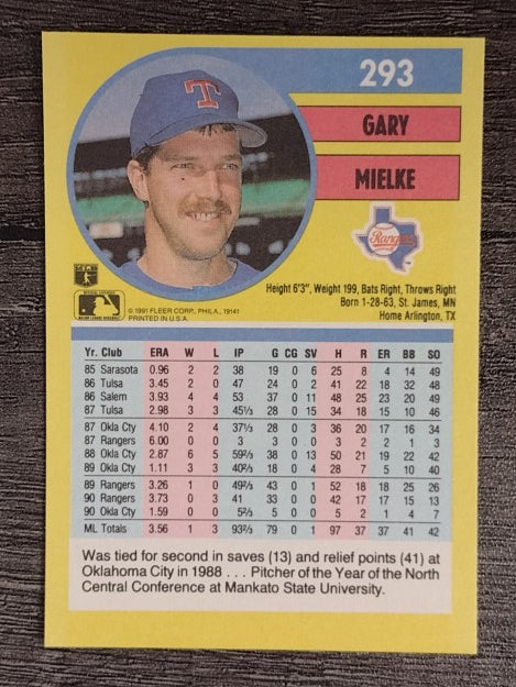 1991 Fleer #293 Gary Mielke