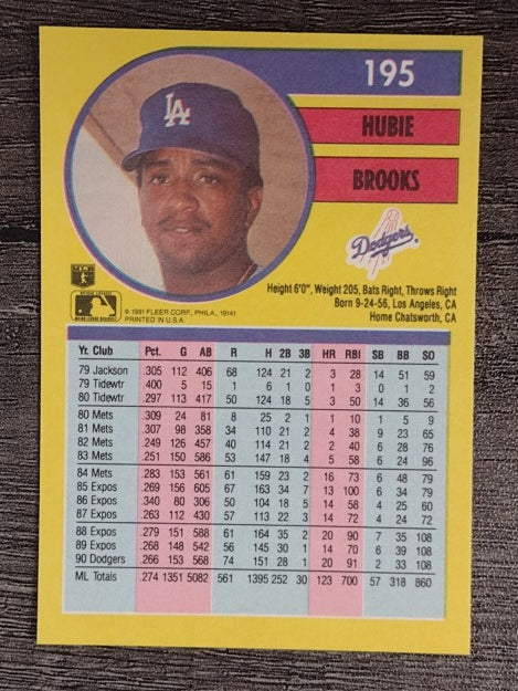 1991 Fleer #195 Hubie Brooks