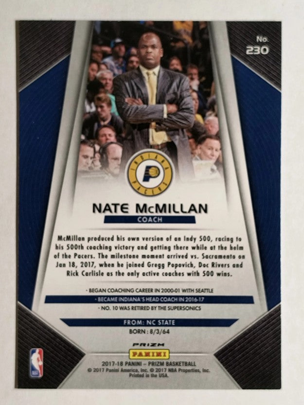 2017-18 Panini Prizm Prizms Red White and Blue #230 Nate McMillan CO
