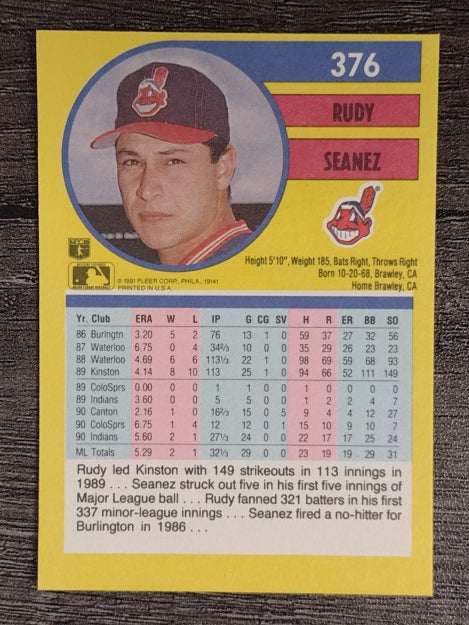 1991 Fleer #376 Rudy Seanez