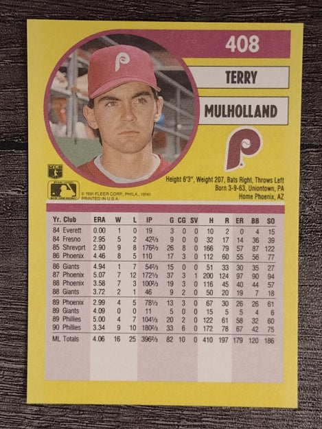 1991 Fleer #408 Terry Mulholland