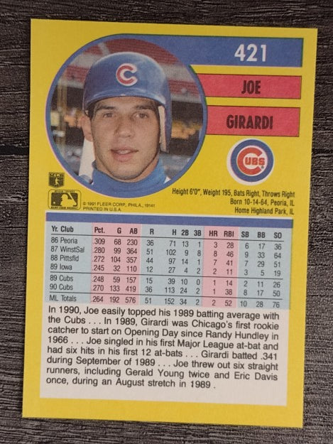 1991 Fleer #421 Joe Girardi