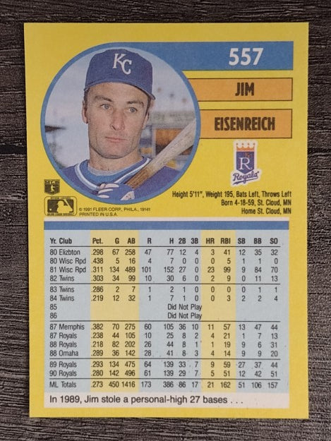 1991 Fleer #557 Jim Eisenreich