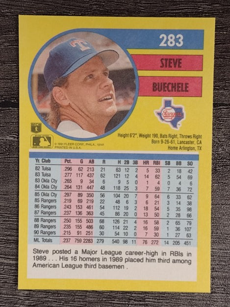1991 Fleer #283 Steve Buechele