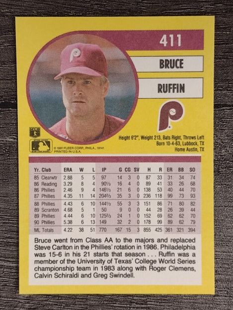 1991 Fleer #411 Bruce Ruffin