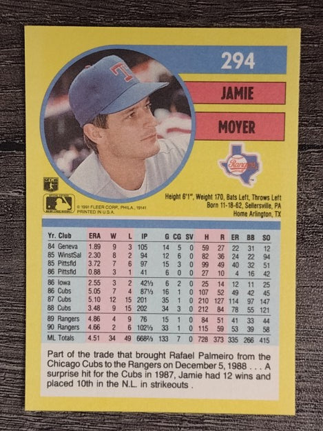 1991 Fleer #294 Jamie Moyer