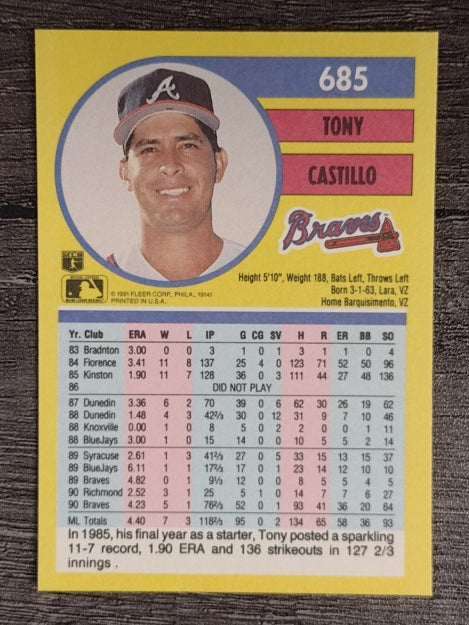 1991 Fleer #685 Tony Castillo