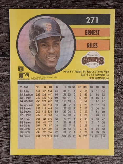 1991 Fleer #271 Ernest Riles