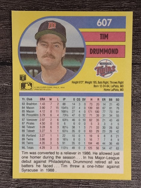 1991 Fleer #607 Tim Drummond