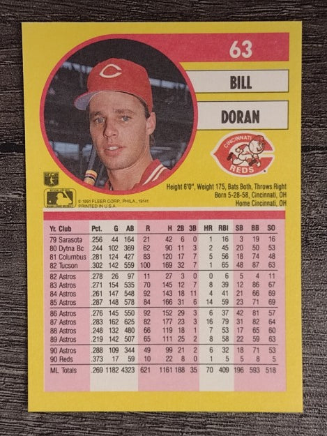 1991 Fleer #63 Bill Doran