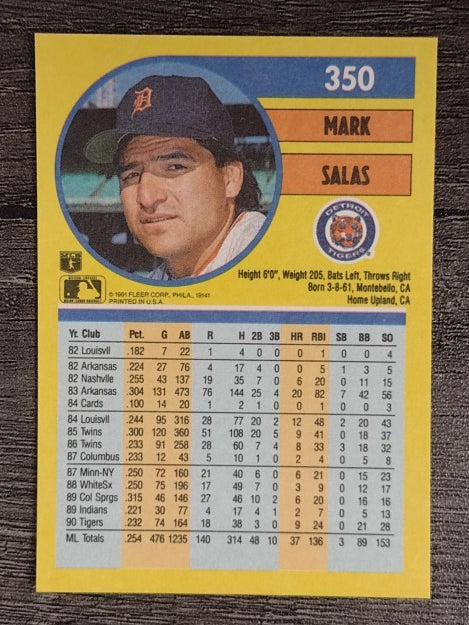 1991 Fleer #350 Mark Salas