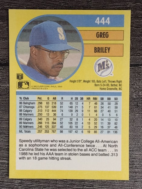 1991 Fleer #444 Greg Briley