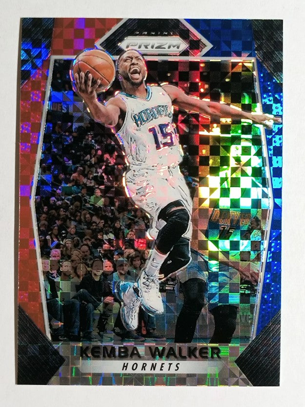 2017-18 Panini Prizm Prizms Red White and Blue #231 Kemba Walker
