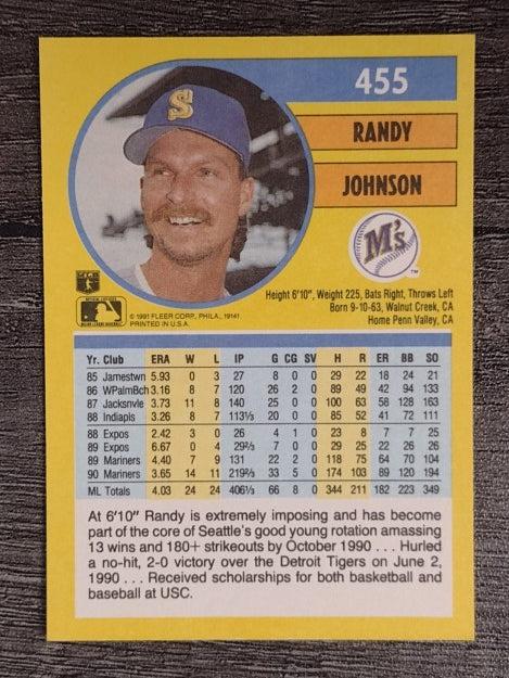1991 Fleer #455 Randy Johnson