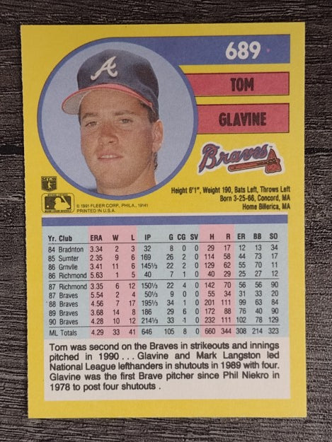 1991 Fleer #689 Tom Glavine