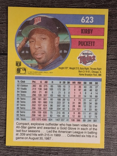 1991 Fleer #623 Kirby Puckett