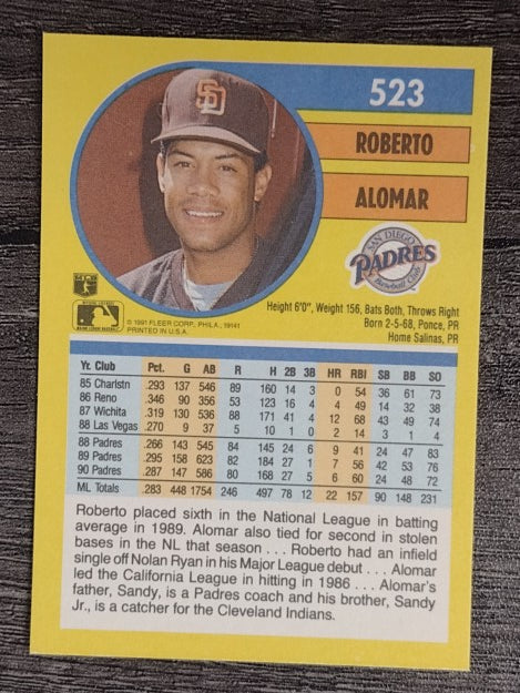 1991 Fleer #523 Roberto Alomar